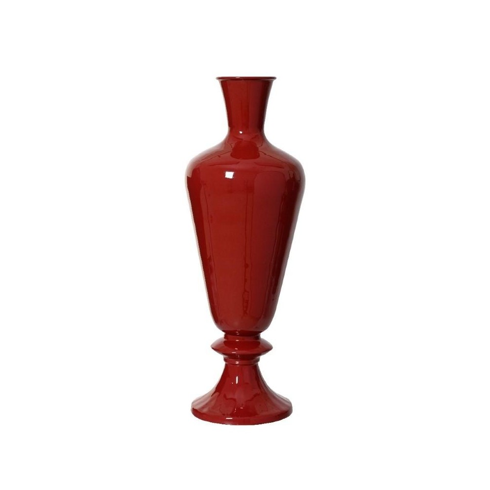 VASO FERRO LACCATO ROSSO H.57CM. D.20CM.